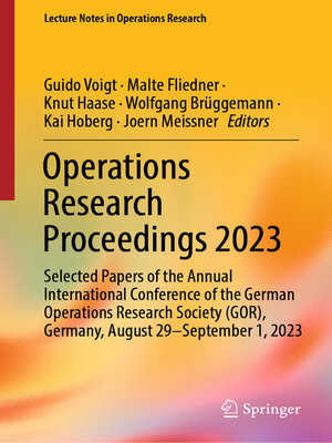 cover image of Operations Research Proceedings 2023